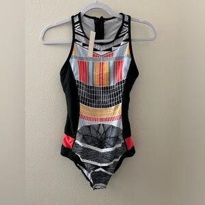 Aonihua One Piece Zip Back Swimsuit New With Tags Size Large